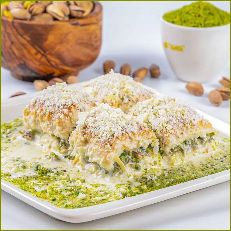 Beyaz Çikolatalı Fıstıklı Soğuk Baklava